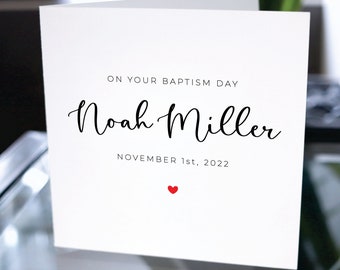 Baptism Card For Son, Baptism Card For Nephew, Personalized Baptism Card For Godson, Grandson Baptism Card, Cute Baptism Card, Baptism Gift