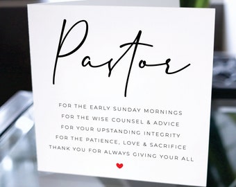 Thank You Pastor Card, Thank You Priest Card, Congratulations Pastor Card, Goodbye Pastor Card, Pastor Retirement Card, Priest Retirement