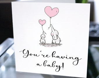 Je hebt een babykaart, nieuwe babykaart, kaart babymeisje, kaart babyshower, kaart zwangerschap, kaart gefeliciteerd, kaart verwacht kaart