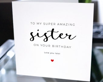 Birthday Card For Sister, Happy Birthday Card for Sibling, Happy Birthday Card For Sister, Birthday Gift For Sister, Card Gift For Sister