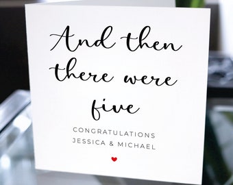 Custom Pregnancy Card, New Baby Card, And Then There Were Five, Baby Shower Card, Pregnancy Card, Baby Congratulations Card, Expecting Card