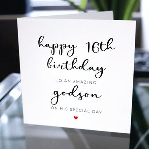 Happy 16th Birthday Card To Godson, 16th Birthday Card For Godson, Sixteen Birthday Card For Godson, Birthday Card Gift To Godson