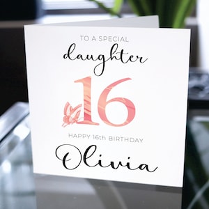 Joyeux 16e anniversaire carte à fille, 16e anniversaire carte pour fille, seize anniversaire carte pour fille, cadeau de carte d’anniversaire pour fille