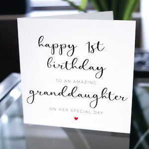 Happy 1st Birthday Card To Granddaughter, 1st Birthday Card For Granddaughter, First Birthday Card For Granddaughter, Gift For Granddaughter