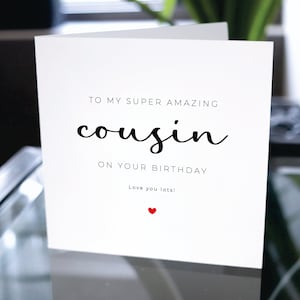 Tarjeta de cumpleaños para prima, tarjeta de feliz cumpleaños para prima, tarjeta de feliz cumpleaños para prima, regalo de cumpleaños para prima, tarjeta de regalo para prima