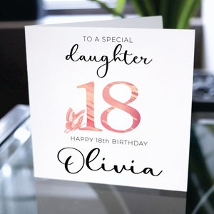 Joyeux 18e anniversaire carte à fille, 18e carte d'anniversaire pour fille, dix-huit anniversaire carte pour fille, cadeau de carte d'anniversaire pour fille