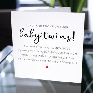 Carte de jumeaux de bébé nouveau-né, nouvelle carte de jumeaux de bébé, cadeau de jumeaux de bébé nouveau-né, carte de jumeaux de bébé, carte de bienvenue de jumeaux de bébé, félicitations de nouveaux jumeaux de bébé
