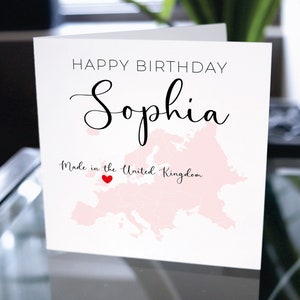 Birthday Card For Girl, Happy Birthday Card for Girl, Customized Happy Birthday Card, Personalized Birthday Card, Made In Birthday Card Gift