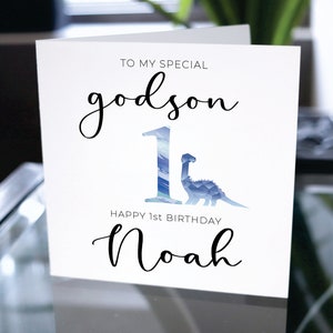 Happy 1st Birthday Card To Godson, 1. Geburtstagskarte für Paten, Erste Geburtstagskarte für Paten, Geburtstagskarte für Paten, Geburtstagsgeschenk