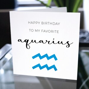 Carte d’anniversaire du zodiaque Verseau, Joyeux anniversaire à mon Verseau préféré, Cartes d’anniversaire pour Verseau, Cadeau d’anniversaire du signe du zodiaque pour lui ou elle