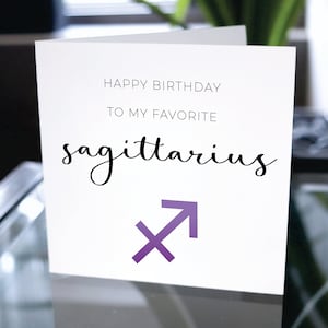 Carte d'anniversaire du zodiaque Sagittaire, joyeux anniversaire à mon Sagittaire préféré, carte d'anniversaire pour le Sagittaire, anniversaire du signe du zodiaque Sagittaire
