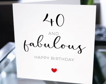 40th Birthday Card, Happy Birthday Custom Card, Customized Happy Birthday Card Gift, Personalized Birthday Card, Cute Birthday Card Gift