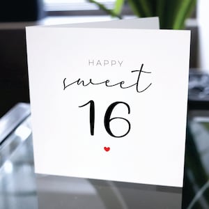 Happy Sweet 16, Sweet 16 Geburtstagskarte, 16. Geburtstagskarte, 16. Geburtstagsgeschenk für Mädchen, 16. Geburtstagsgeschenk für Jungen, Sweet Sixteen Geschenk, 16. Geburtstag