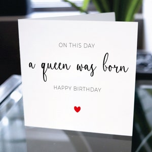 Birthday Card For Girl, On This Day a Queen Was Born, Customized Happy Birthday Card, Personalized Birthday Card, Birthday Card Gift for Her
