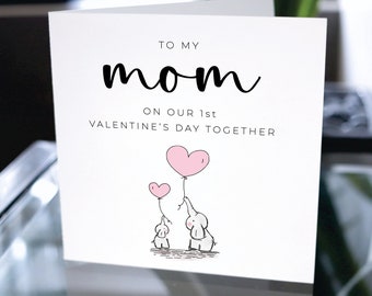 First Valentines Day Together Card, First Valentines Day Card For Mommy, Valentines Day Card For Mom, Cute Valentines Day Card for Mother