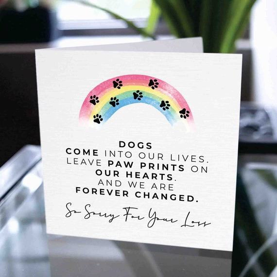Dog Loss Card, Dog Sympathy Card, Rainbow Bridge Card, Pet Loss Card, Pet Memorial Card, Dog Bereavement Card, Pet Bereavement Card