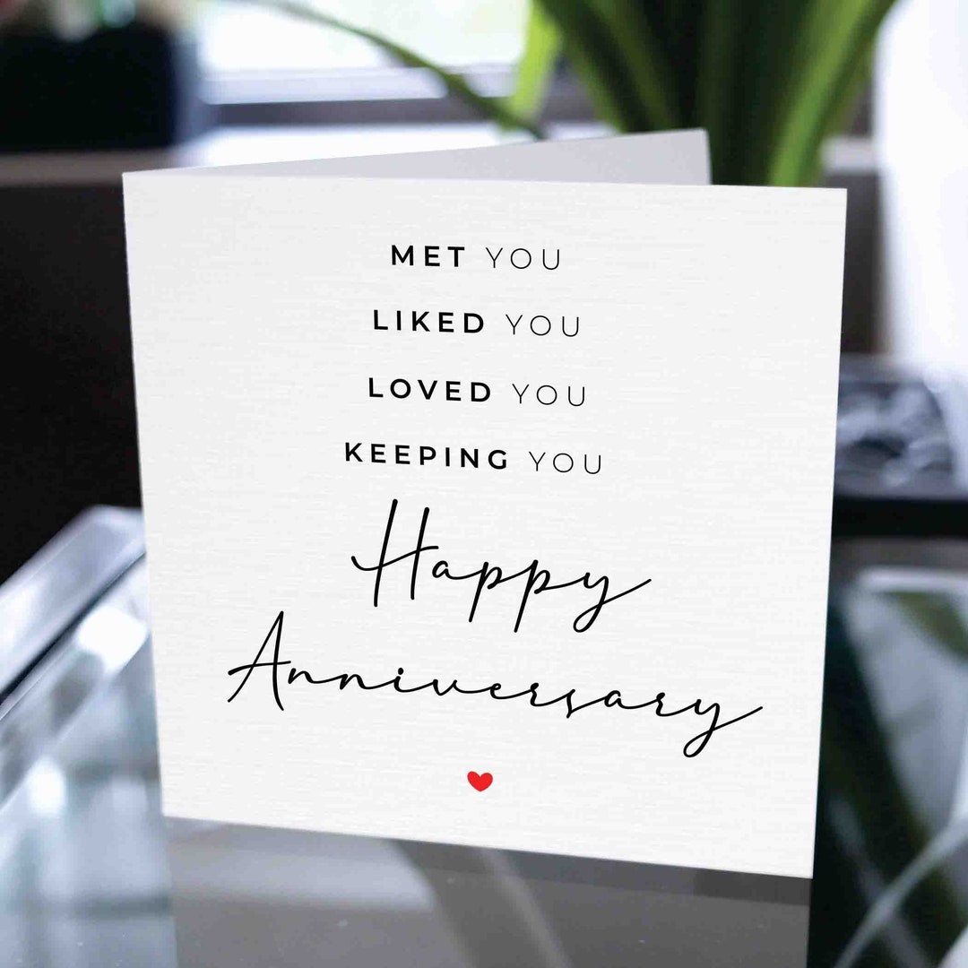 Happy Anniversary Card Anniversary Gift Card for Boyfriend Etsy