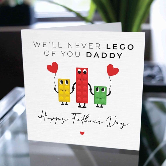 Lego Happy Father's Day Card, Father's Day Card For Dad, Cute Father's Day Card For Daddy, Card For Father, Card For Daddy, Card For Dad