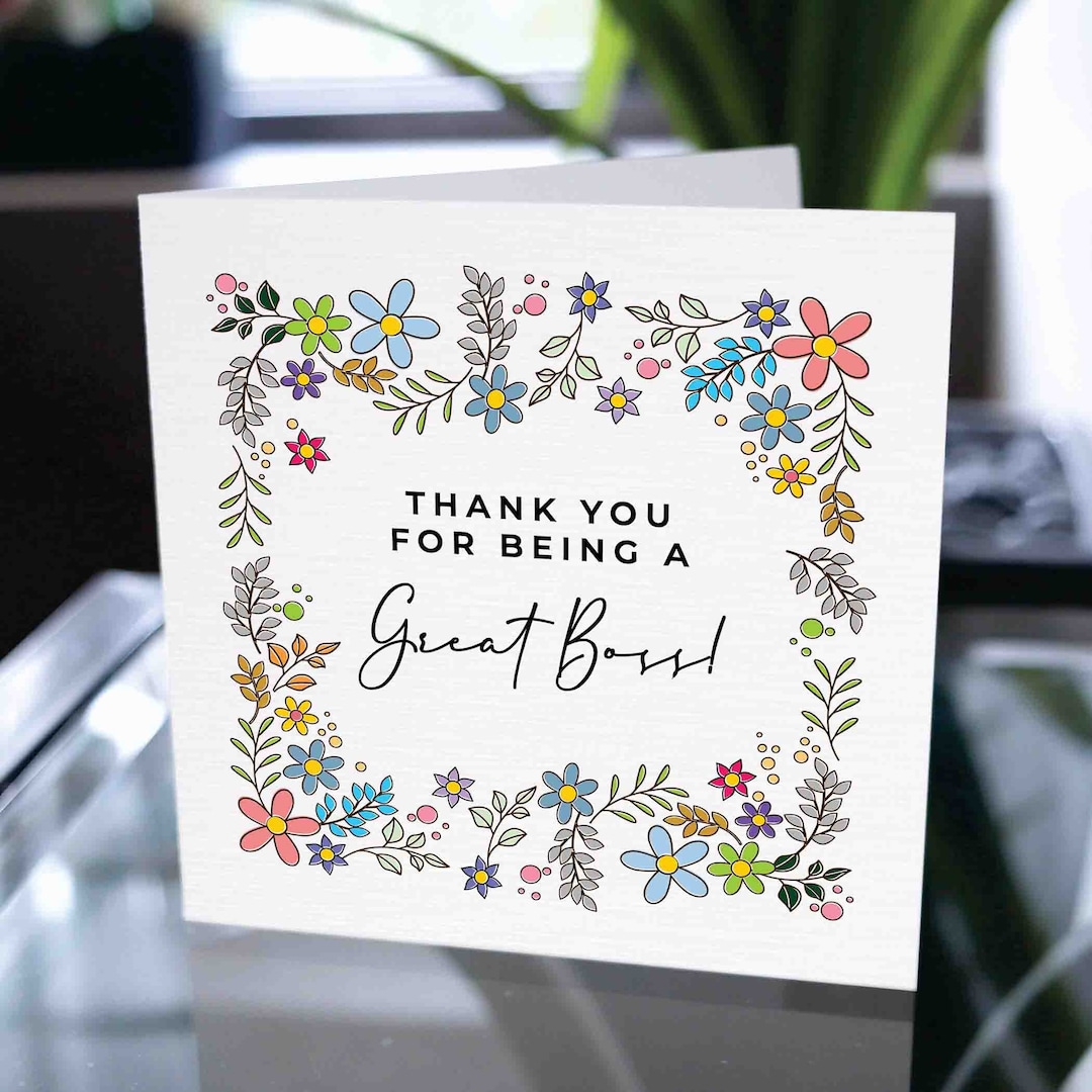 Boss Thank You Card Thank You Card for Boss Leader Etsy