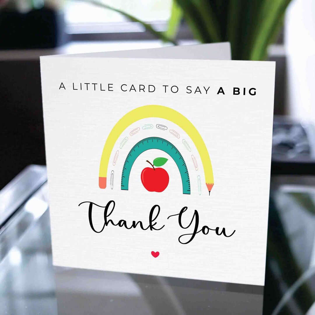 Teacher Thank You Card, Nursery Thank You Card, School Thank You Card
