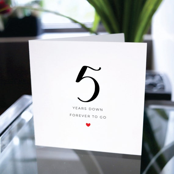 5 Year Anniversary Gift - Anniversary Card for Boyfriend Girlfriend