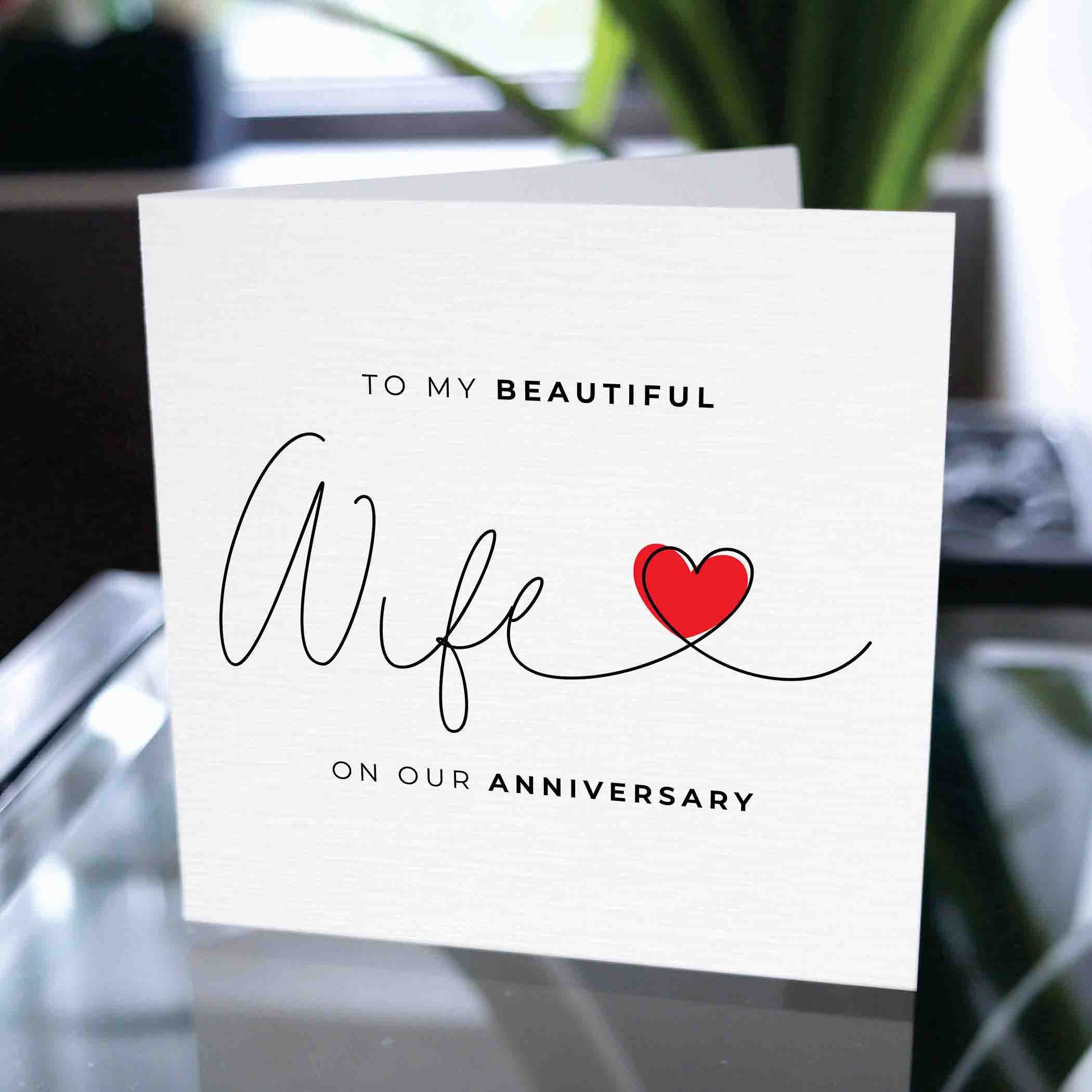 Wedding Anniversary Card For Wife, Wedding Anniversary Card, Anniversary Card, Wedding Anniversary Gift, For Wife, From Husband