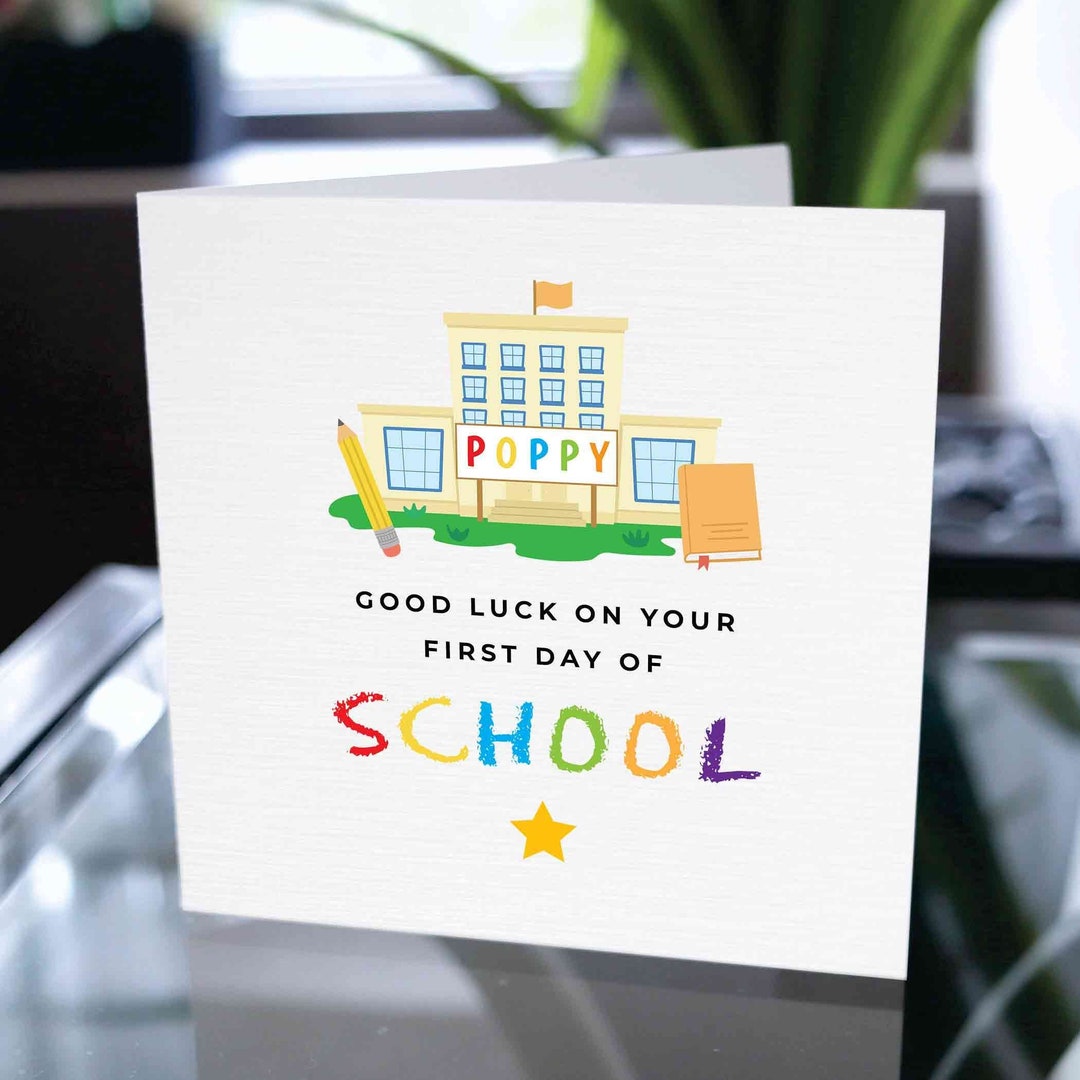 Custom First Day of School Card, First Day School Card, School Card for ...