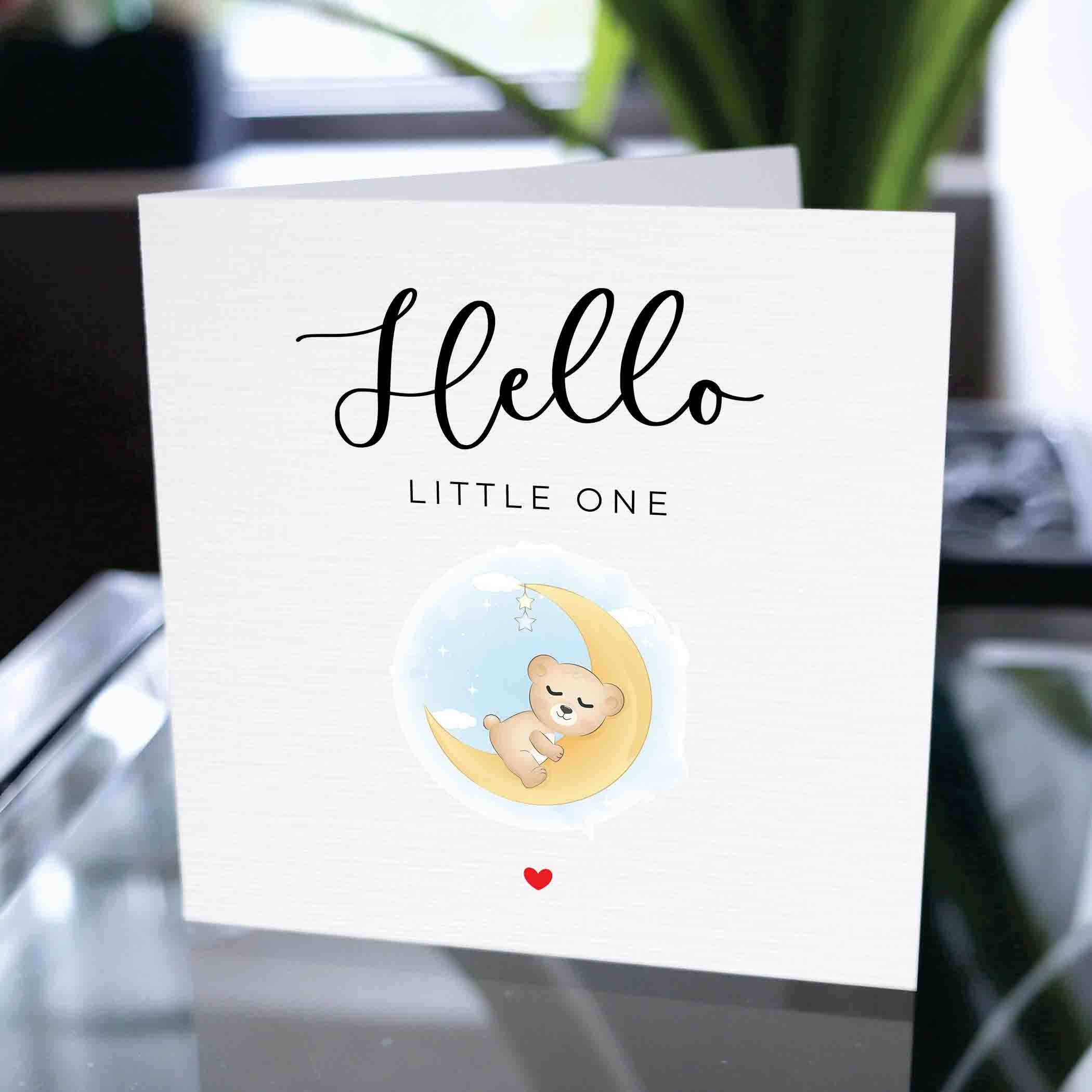 Hello Little One Card, New Baby Card, Baby Girl Card, Baby Boy Card ...