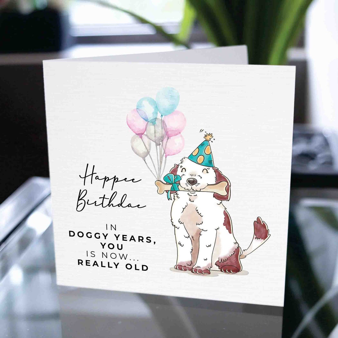 Birthday Card for Dog, Funny Pun Birthday Card, Birthday Card From Dog ...