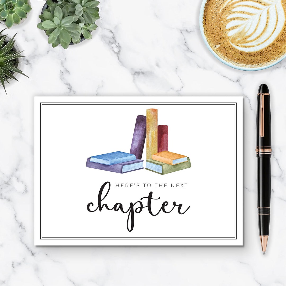 Here's to the Next Chapter Card, Corporate New Chapter Card, Staff New ...