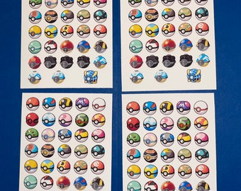 Pokeball Planner and Journal Stickers