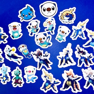 Pokemon Unova Black White Vinyl Sticker Sheets! B2W2 Snivy Tepig Oshawott  Hilda Hilbert Nate Rosa