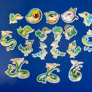 Pokemon Stickers Gen 5-Unova Starters-Snivy, Oshawott and Tepig