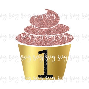 ¡¡VENTA!! Cumpleaños Un Cupcake Mi 1er Cumpleaños Un Brillo SVG Primer Bday Contorno bebé 1er Camisa de fiesta de cumpleaños SVG Decoración Sign-BD161