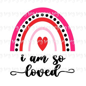 SALE!! Happy Valentine&#39;s Day Rainbow Love svg Shirt Valentines Day Hearts Love Girl Shirt SVG Digital File Happy Valentine SVG School-V18