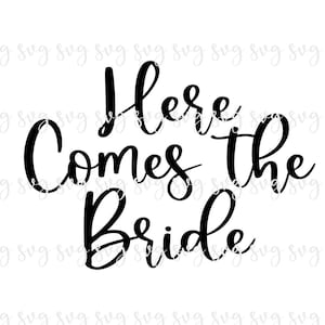 AUSVERKAUF!! Hochzeit Hier kommt die Braut Ringträger Schild Empfang Hochzeit Liebe SVG Digital Married Verlobung SVG-W69