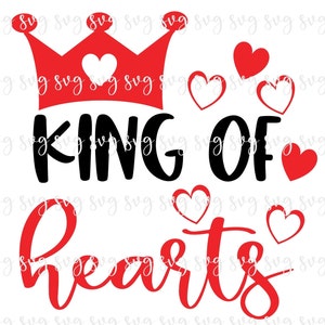 VERKOOP!! Happy Valentine's Day King of Hearts Love Baby Heart Love Heart svg Shirt Valentines Shirt SVG Digitaal Bestand Happy Valentine SVG--V72