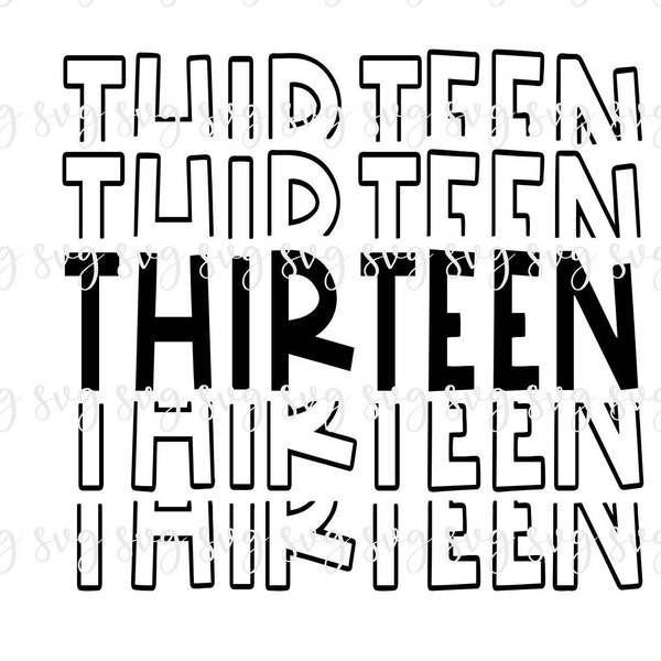 SALE!! Birthday Thirteen Years Old Repeat SVG Teenager Birthday 13th Birthday Party Shirt SVG Repeat Birthday Decor Bday Sign--BD123