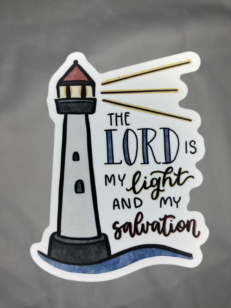 Cursive Lighthouse Psalm 27:1 Lighthouse Sticker - Etsy