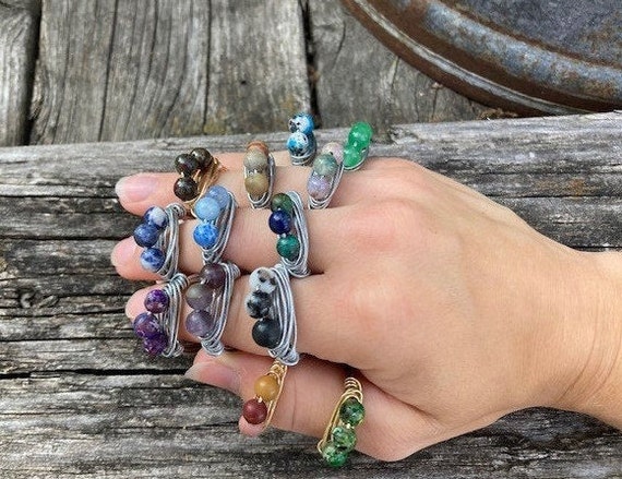 Wire stone ring deals