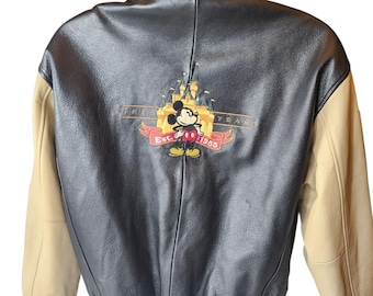 Disneyland Resort Leather Jacket Mens Medium Mickey Mouse