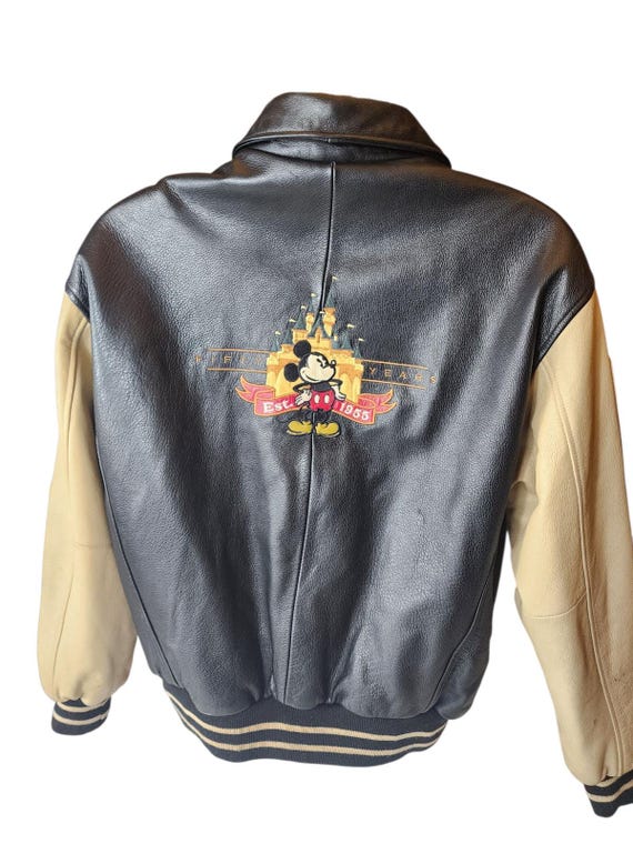 Disneyland Resort Leather Jacket Mens Medium Mickey Mouse
