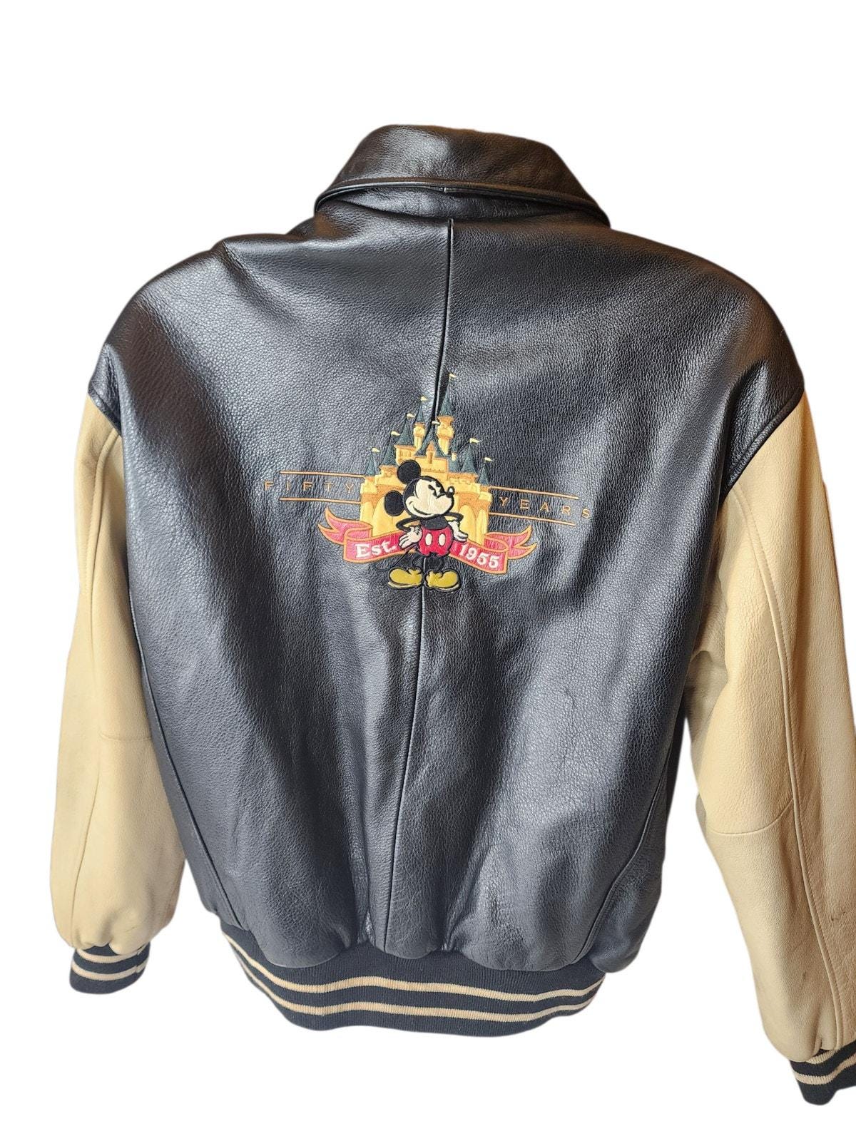 Disneyland Resort Leather Jacket Mens Medium Mickey Mouse