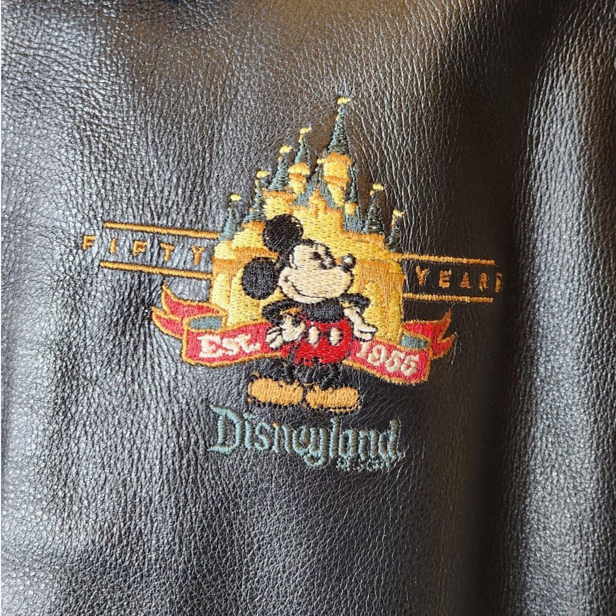 【hope】Disneyland レザージャケット 50周年 RARE VTG Disneyland Mickey Mouse 50th Anniversary Varsity Leather