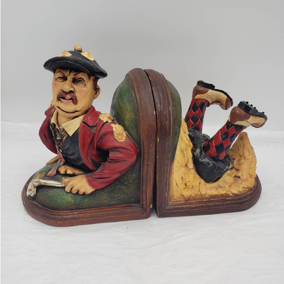 Peter Mook Golfer Book End the Frustrated Pair Set of Funny 