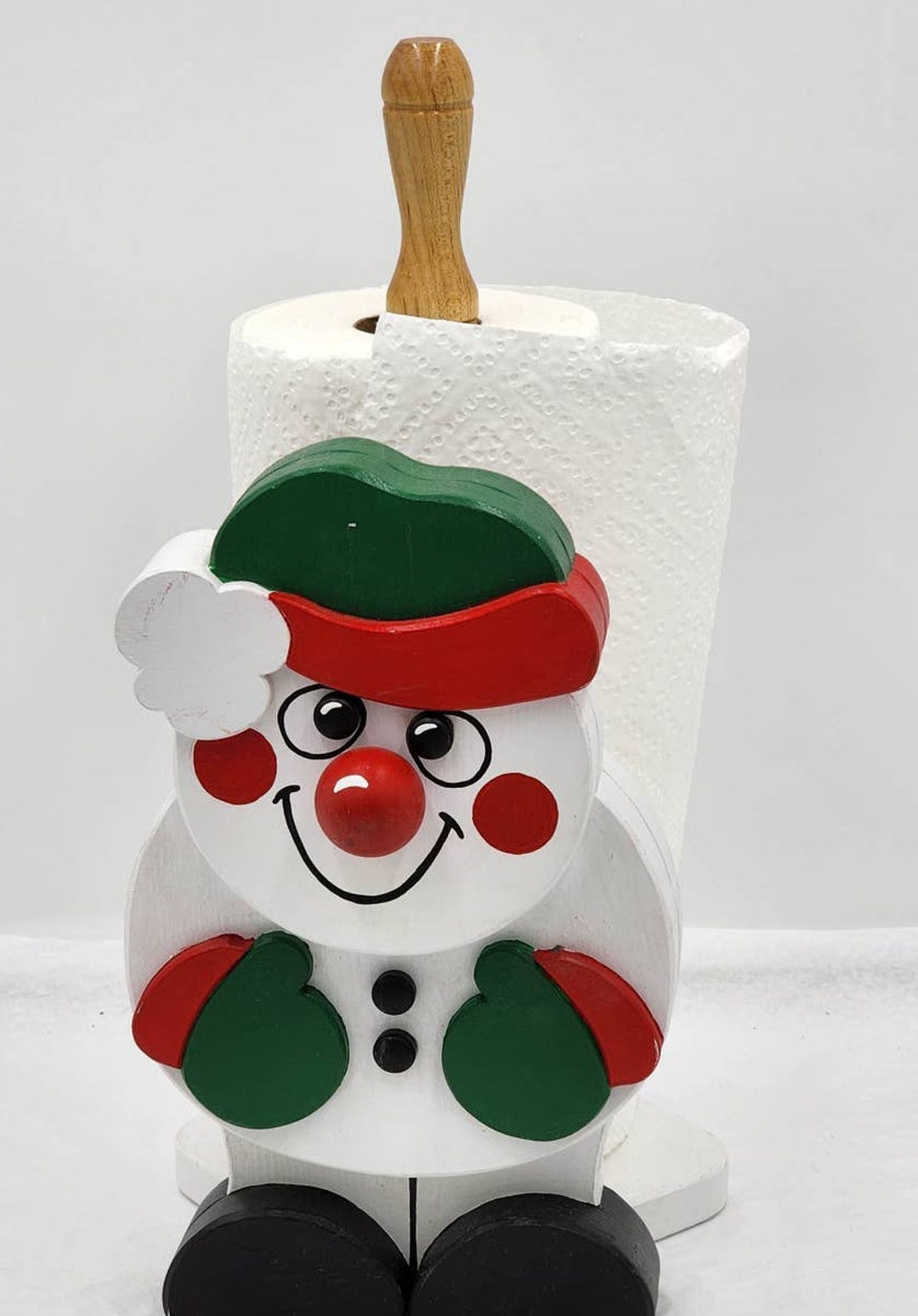 Snowman Paper Towel Holder Stand Dispenser Winter Christmas Etsy