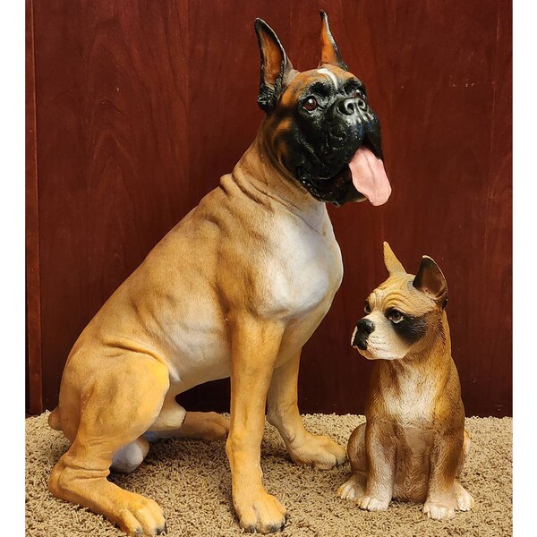 Boxer Dog Garden Statue Etsy