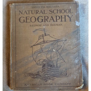 Antiquarian 1916 Natural School Geography Redway And Hinman Book By Jacques W. Redway And Russell Hinman Edition For Minnesota Maps 1910s