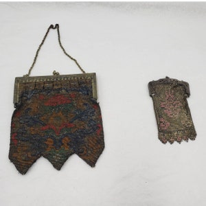 Collection of 2 Stunning Antique Mesh Purses 6&quot; long & 4&quot; long