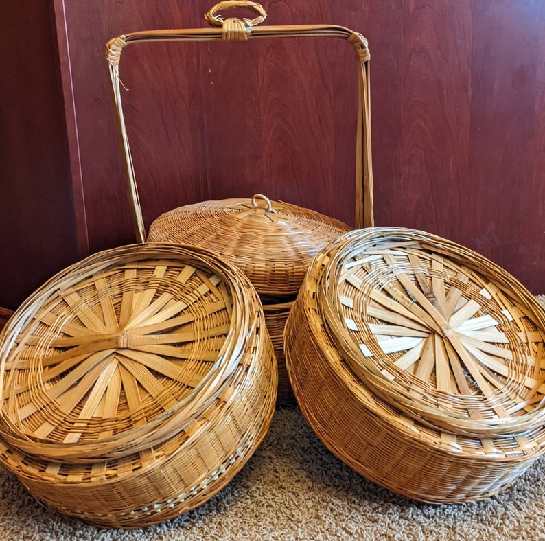 Chinese Wedding Basket 3 Tier Layer Removable Vintage Asian Etsy